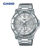Casio MTP-VD300D-1E นาฬิกาผู้ชายธุรกิจสามตากันน้ำสายเหล็กนาฬิกาผู้ชาย Watches MTP-VD300D-1E