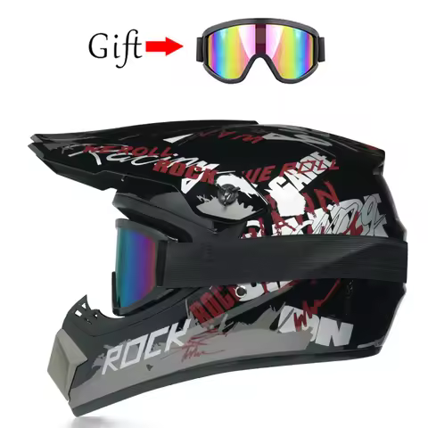 Teenage professional off-road racing helmet, motorcycle off-road helmet, DOT approved motocross gogg