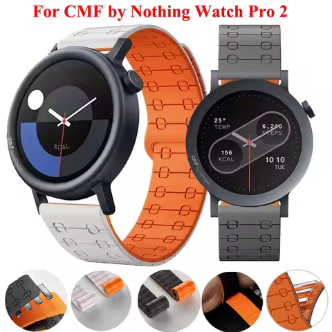 22mm Magnetic Silicone Strap For CMF Watch Pro 2 Sport Wrist Bracelet Correa For CMF by Nothing Watc