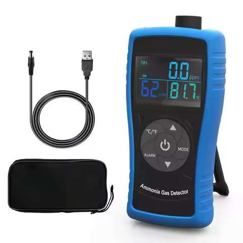 Portable Ammonia Gas Detector, NH3 Gas Monitor with Acoustic and Visual Alarm, 0~100PPM Professional