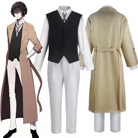Dazai Osamu Cosplay Costume Bungo Stray Dogs Dazai Osamu Armed Detective Agency Cosplay Costume Tren