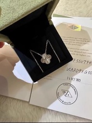 VCA 梵克雅寶四葉草白金鐳射項鍊