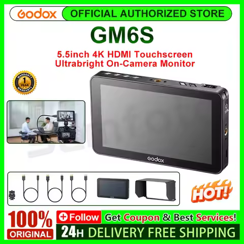 Godox GM6S 4K 5.5 Touch Screen Monitor HDMI-compatible 1920x1080 Ultra Bright for Outdoor Film Shoot