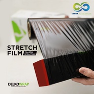 50CM X 300M PLASTIC WRAPING / STRETCH FILM BLACK - DELKOWRAP