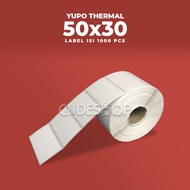 Yupo Thermal Sticker Label 50x30 Barcode Sticker 50x30mm 50 x 30 contents 1000 Pcs