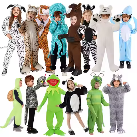 Unisex Boys Girls Spotted Dog Sheep Horse Insect Bug Leopard Shark Snake Tiger Lion Fancy Dress Up K