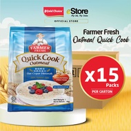 FARMER FRESH Oat Cepat Dimasak | Oatmeal Quick Cook (1kg x 15 Packs) X 1 Carton)