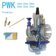 PWK高速可調油量月半化油器24 26 28 30 32 34mm化油器勁戰 Dio迪爵 RS CUXI 透明藍色殼