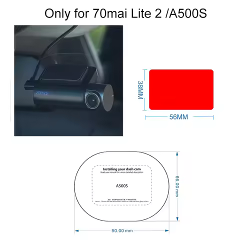 For 70mai Dash Cam Lite 2 A500S Electrostatic Sticker for 70mai Lite 2 Car DVR film holder 3pcs