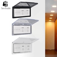 [Serenable] 3 Gang Waterproof Socket Cover, Socket Plate Cover, Waterproof Switch Cover, for Bathroo