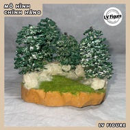 Sa Ban Miniature Landscape Mini Figure Handmade Pine Forest Diorama - Display Stand for Minifigure M