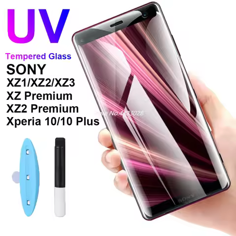 9D UV Nano Liquid Curved Full Glue Tempered Glass for SONY Xperia XC XZ XZ1 XZ2 XZ3 Mini X10 XA1 XA2