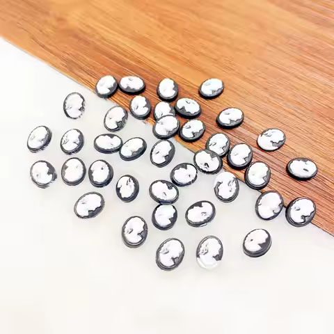 Onebeading 6x8mm 8x10mm Random Mixed Flat Back Resin Beauty Cameos Cabochons For Tray Blank DIY Maki