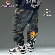 OWLLADE Cargo Jogger Pants for Kids Boy 9202 in Cam B02 4T-2