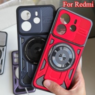 Ring Stand Shockproof Phone Case for Redmi Note14 Note 14 Pro+ Plus 4G 5G Armor Hard Casing Magnetic