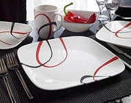 Corelle Square 16-Piece Set, Fine Lines