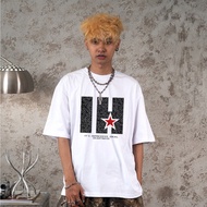 Retro Symbol Style, "IIIH" Pure Cotton Breathable, Logo Letter Printed T-Shirt