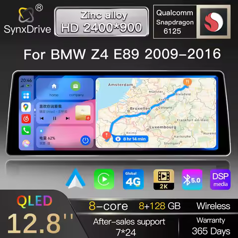 12.8" 2400*900 Qualcomm Android 15 Wireless Carplay Car Radio For BMW Z4 E89 2009-2016 Multimedia Pl