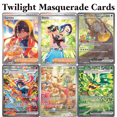 PKM Twilight Masquerade (TWM) PTCG holographic Rare Proxy Game Cards Greninja ex Perrin Eevee 188 Ca