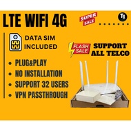 【Plug&Play】4G LTE WiFi Router/ROUTER SIM CARD💥No Installation💥Sim Card Slot💥
