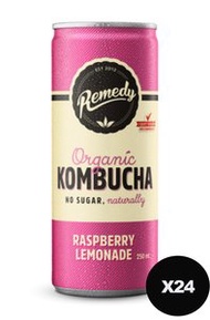 Remedy Drinks - 澳洲有機 KOMBUCHA 紅茶菌 I 康普茶 飲品 I 紅莓檸檬味 (24 罐 x 250 ml) 一箱*