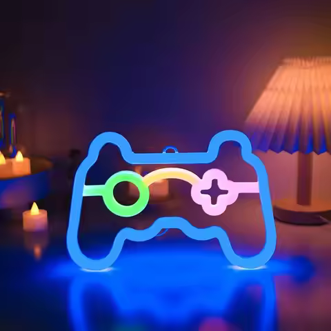 Gamer Neon Sign Lights, LED Game Controller Neon Sign for Gamer Room Decor, USB Or Battery Powered G
