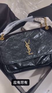 YSL Niki 黑金中號 油蠟牛皮 五金標齊全 香港代購