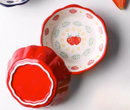 日本暢銷 - 6吋陶瓷碗 水果沙律碗 氣炸鍋專用烤碗 - 紅色
