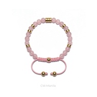 CW Manila - 0RION Adjustable Bracelet - 6mm Rose Quartz with Hematite Spacer - Semiprecious
