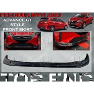 PERODUA MYVI 2022 FACELIFT ADVANCE GT FRONT SKIRT BUMPER SKIRT LIP NEW MYVI FL SKIRT DEPAN ADVANCE GT MYVI BODY KIT