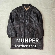 MUNPER 西班牙製 小羊皮排扣翻領夾克 皮衣外套