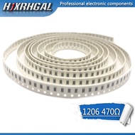 100PCS 1206 SMD Resistor 470 ohm chip resistor 0.25W 1/4W 470R 471 hjxrhgal