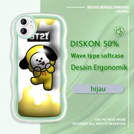 Jinouwe Apple iPhone 12 13 14 Plus Mini Pro Max Phone Case BT21 Baby CHIMMY 3D BTS colorful wave bor