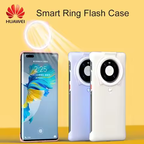 HUAWEI Mate40/40E 40 Pro Ring Light Case Lighting Flash Camera Phone Case Cover Flashlight for Mate 