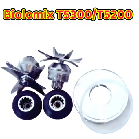 2* knives +1* fixed plate +2* connectors for Biolomix T5300/T5200 Blender Knife Replacement