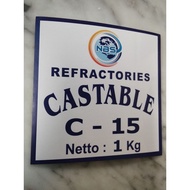 Portable Cement Refractory C-15 1 KG | Ready-to-Cast Fire Cement Heat Resistant 1500°C C C C | Furna