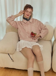 [umore.made] Wendy Suede Jacket แจ็กเก็ตผ้าหนังกลับ ทรงสวย ผ้าทิ้งตัว ปักโลโก้ด้านหลัง