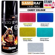 SAMURAI 400ML SPRAY PAINT CANDY COLOUR / CHROME COLOUR / CAT SEMBURAN MOTOSIKAL KERETA / MOTORCYCLE 