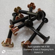 10.pcs Baut box speaker M6 mur cakar 6 cm (Mur+Baut) Baut jcbc m6 x 60 bahan baja asli anti karat ba