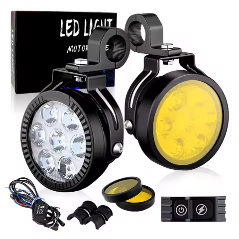 4.5" LED Work Light Spotlight Fog lights Driving Lamp 100W For BMW R1200GS R1250GS F800 F850 F900 Mo