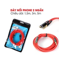 Genuine standard 2-prong headphone extension cord, high quality 1.5 meter / 3 meter / 5 meter cord l