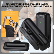 COD SENXIN Wireless Lavalier Lapel Microphone Podcast Live USB Type C / mik mic microphone tanpa kabel jarak jauh wireless bluetooth buat konten cas clip on hp untuk youtuber jepit mini kecil mukbang nirkabel suara jernih ngevlog podcast charger eksternal