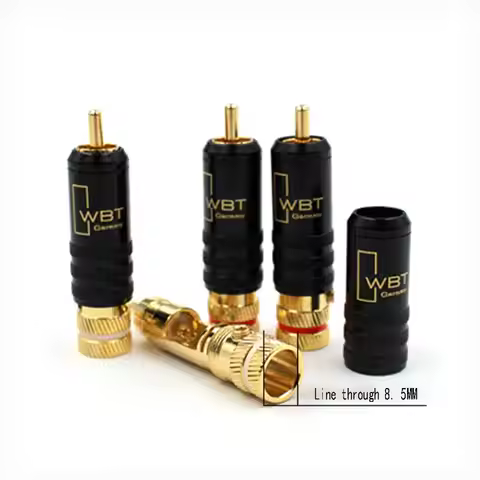 4pcs Hifi RCA connectors male WBT-0144 signal line plug WBT 0144 RCA plug lotus head copper RCA plug