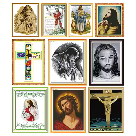 Christian Cross Stitch Kits, Jesus Embroidery R133 R241(1) R277 R512 R584 R604(6) R615 R810(3) R814(