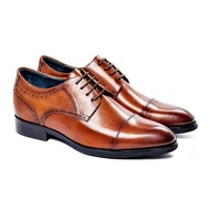 內增高橫飾紳士男皮鞋 棕色