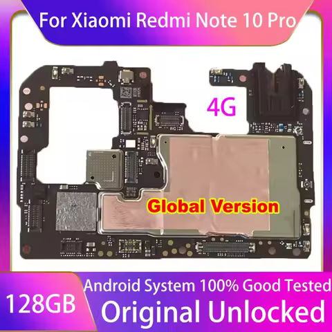 Original Motherboard For Xiaomi Redmi Note 10 Pro 4G Unlocked Mainboard 128GB Logic Board With Googl