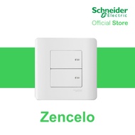 Schneider Electric Zencelo 10A 2 Gang Full Flat Press On/ Off Switch (Autogate)