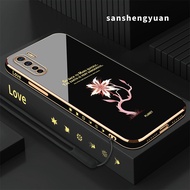 Casing oppo Reno 3 pro oppo reno 3 Phone case SoftCase Right angle edge electroplated silica gel shockproof flower