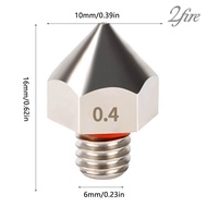 2/3/4/5 3D Printer Nozzle Brass Plated Extruder Nozzle 0.2/0.3/0.4/0.5mm 3D Printer Accessory