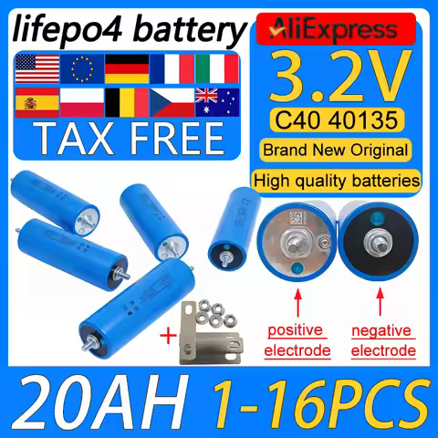 1-16pcs Grade A 3.2V 20Ah LiFePO4 battery C40 40135 phosphate Cell for 12V 24V 48V Motorcycle Car mo